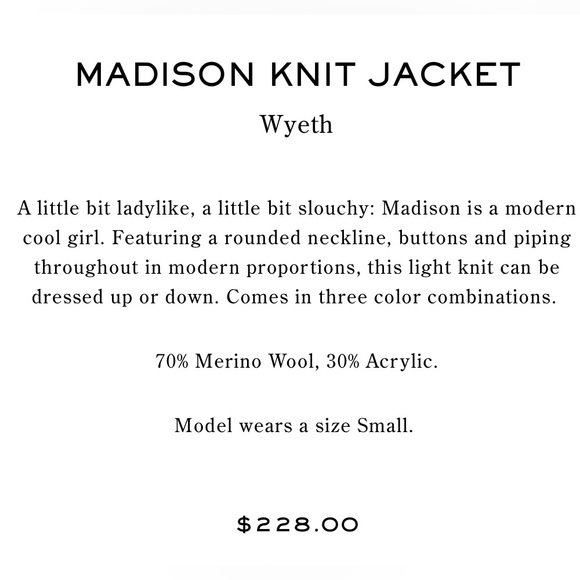 Wyeth Madison Knit Jacket - Picture 3 of 5